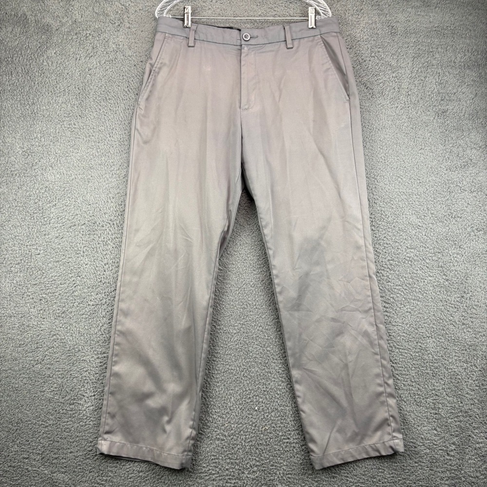 Amazon Essentials Mens Grey Straight Fit Flat Front Chino‎ Pants 34x30